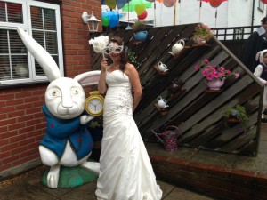 white rabbit, alice in wonderland, themed party, tim burton